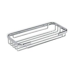 TATAY Étagère douche rectangulaire Krom, 100% acier inoxydable, Laiton, Conception fonctionnelle, avec ouverture frontale, garantie 5 ans. Compatible avec Quick Fix. Mesures 20 x 13.5 x 20 cm