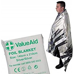 Value Aid Adults Foil Blanket - Single