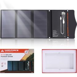 AMIRO 21W Portable Solar Charger with 2 USB Ports, 13000mAh Built-in Battery, Solar Panel Digital Battery Indicator, for Charging USB Devices iPhone, Android, MacBook, LX PB21