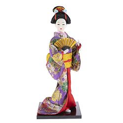Lachineuse Boneca japonesa de quimono malva