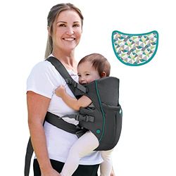 INFANTINO Swift Classic Carrier — porte-bébé ergonomique avec 2 positions de transport et sac, porte-bébé réglable gris avec siège sur les hanches et poche avant pour ranger les objets importants, 300105