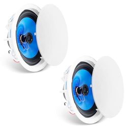 VEVOR 2 stuks 20 cm plafondluidsprekers, 50 W, plafond- en wandinbouwluidsprekersysteem met 8Ω impedantie 89 dB gevoeligheid, voor thuis, keuken, woonkamer, slaapkamer of overdekte veranda's