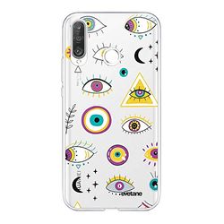 Evetane Case Compatibel met Huawei P30 360 Volledige Cover Front Back Resistant Slim Beschermende Transparant Multi Eyes Fashion Design