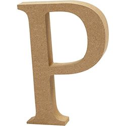 Letra, H: 8 cm, espesor 1,5 cm, MDF, P, 1 pieza