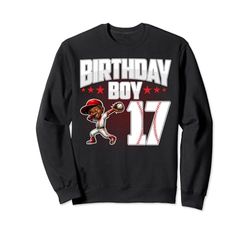 17° compleanno ragazzo baseball dabbing 17 Anno vecchio compleanno afro Felpa