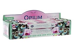 DRW Incienso Varilla Aroma opio Varilla 25 cm Opium (120 Unidades) + estampita San Pancracio