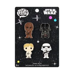 Loungefly Pop! 4 Pack Pin Set: Star Wars - Assortment - Luke Chewy Darth Storm Trpr - Star Wars Emaille Naalden - Leuke Broche om te verzamelen - Voor Rugzakken & Tassen - Cadeau-idee