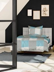 Bierbaum Conception de Linge de Lit, Castor Fin, Turquoise, 135 x 200 cm + 80x80 cm