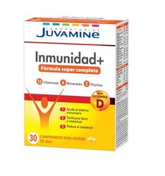 JUVAMINE - Inmunidad+ - 30 Comprimidos - Fórmula super completa - 12 Vitaminas - 6 Minerales - 2 Plantas - Ayuda al Sistema Inmunitario - Tonificante Físico e Intelectual - Reduce el Cansancio
