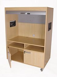 Mobeduc Faible TV et vidéo Armoire avec volet, Bois, hêtre, 110 x 152 x 6 cm