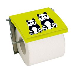 MSV Porte Rouleau Papier WC Acier INOX Panda Vert
