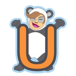 Bebemon BB117 decoratieve letter U oranje