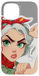 Femme Forte avec Foulard Rouge Coque pour iPhone 14