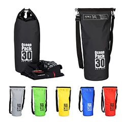 Relaxdays Ocean Pack, 30 liter, licht, waterdichte tas, zeilen, snowboarden, outdoor droogtas, Dry Bag, plunjezak, zwart