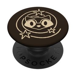 Mapache inteligente de los años 200 bajo la cola estrellada PopSockets PopGrip Adhesivo