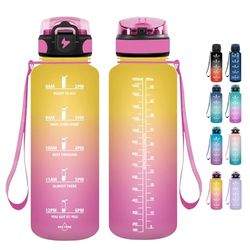 Grsta Vattenflaska – drickflaska 1,5 liter – drickflaska med sugrör BPA-fri, drickflaska för sport, vattenflaska, kolsyra, lämplig för fitness, gym, cykel, camping och skola
