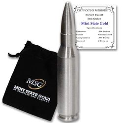 Zilver 56,7 g .308 kaliber kogel - massief .999 puur zilver door Mint State Gold.