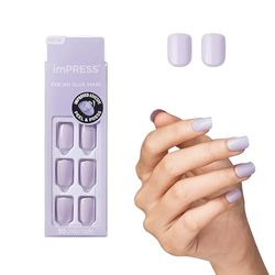KISS imPRESS Color Gel Nail Kit, Picture Purplect, with PureFit Technology, Polish-Free Colour Mani, Includes Prep Pad, Mini File, Cuticle Stick, and 30 Fake Nails