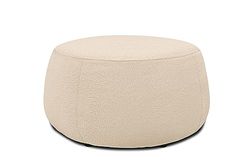 DOMO. collection Molina - Taburete con reposapiés, Taburete Auxiliar para sofá, 75 x 75 x 42 cm, Color Crema