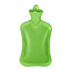 Relaxdays Verde 2 litros Bolsa Agua Caliente 2 L, Bolsita Calentar la Cama, sin Funda, para Niños y Adultos, Goma, Tapón Rosca, 36 x 19 x 5 cm