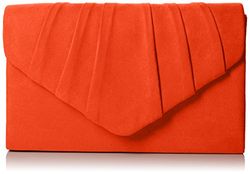 SwankySwans Vrouwen Iggy Suede Velvet Envelop Party Prom Clutch Bag Clutch, Oranje (Scarlet)