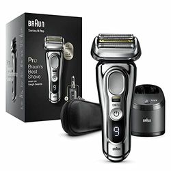 Braun - 9466 CC, Series 9 Pro, Rasoio elettrico da uomo con rasoio ProLift e testina 4 in 1, centro di pulizia e ricarica 5 in 1, custodia, ricaricabile, senza fili, nero