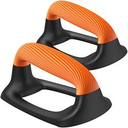 Kipika Push-upstangen, push-up standaards met verdikte zachte kunststof handgreep, stabiele en antislip basis, push-up handgrepen, perfect voor vloerkrachttraining, zwart en oranje