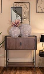 Dmora Mobile Porta TV Bollengo, Credenza da Soggiorno, Armadio Basso per TV, Base Parete attrezzata, 100x42 h110 cm, Grigio e Marrone