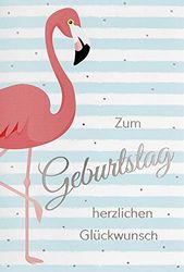 Verjaardagskaart Basic Classic - Flamingo - 11,6 x 16,6 cm