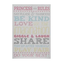 Premier Housewares Kid's Princess Rules Wall Plaque - Multi-Coloured