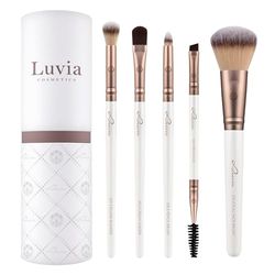 Set de pinceles de maquillaje Luvia, Daily Selection Set, Pinceles para polvos y ojos, 5 pinceles cosméticos veganos, Pinceles de maquillaje