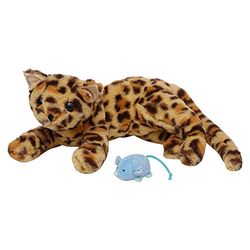 Manhattan Toy Loki léopard en Peluche Chat avec Pattes Avant magnétiques et Jouet Souris magnétique