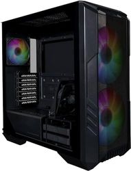 Cooler Master HAF 500 PC Case: Mid-Tower, 2 x 200mm Pre-Installed ARGB Fans for High-Volume Airflow, Rotatable 120mm GPU Fan, Versatile Cooling Options, Tempered Glass Side Panel, Removeable Top