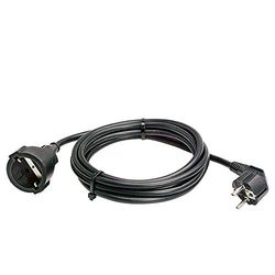 as - Schwabe 50512 - Cabo de extensão de PVC (5 m, H05VV-F 3G1,5, IP20 em interiores), preto