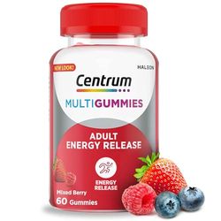 Centrum MultiGummies Energy Release Mixed Berry, Gummy Multivitamins for Adults, Natural Fruit Flavouring, Includes key vitamins D, B6, B12, 60 ct