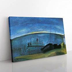 Walter Gramatte Morning on the Sea Classic Painting Canvas Wall Art Print Ready to Hang, Framed Picture for Living Room Bedroom Home Office Décor, 50x35 cm (20x14 Inch)