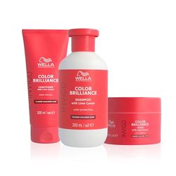 Wella Professionals Shampoing Invigo Color Brilliance pour cheveux colorés et épais, Après-Shampoing et Masque - Maintient l'éclat et la protection de la couleur des cheveux - 300 ml + 200ml +150ml