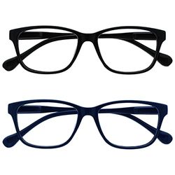 The Reading Glasses Company Black & Navy Blue Lightweight Readers Value 2 Pack Mens Womens Spring Hinges RR27-13 +3.50