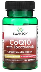 Swanson Coenzyme Q10 100mg with Tocotrienols Heart and Vascular Support Antioxidant Properties 60 Softgels