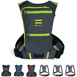 FITLY Sac De Course Minimaliste | Sac à Dos de Running Porte téléphone, Rangement, Ceinture Thoracique | Transport d'objets personnels | Matériel de Running Unisexe | Sac de Running léger Vert