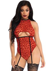 Leg Avenue Women's Sheer Backless Babydoll Lingerie Not Applicable, Red, S/M