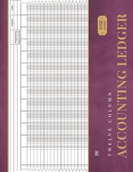 12 Column Accounting Ledger: Twelve Columnar Pads / Paper Book.