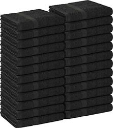 Utopia Towels - Asciugamani da palestra in cotone, confezione da 24 pezzi, colore: nero, 40,6 x 68,6 cm, non candeggiante, in cotone filato ringspun, massima morbidezza e assorbenza, facile da pulire