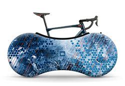 Velo Sock Cykel inomhusöverdrag för förvaring och transport, elastiskt smutsskyddstyg, cykelresskydd med snäppfästen, flera mönster, snyggt tillbehör – Iced Bubbles