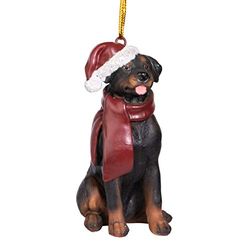 Design Toscano JH576316 Kerst Ornamenten - Xmas Rottweiler Vakantie Hond Ornamenten - Kerst Decoraties