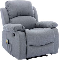 ASTAN HOGAR AH-AR30900GR - Poltrona Relax con reclinazione manuale (sistema a parete zero), massaggio e termoterapia, grigio