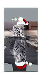 Onozo Coque TPU Gel Souple Nokia Lumia 730/735 Design Chat Tigre Blanc Bonnet