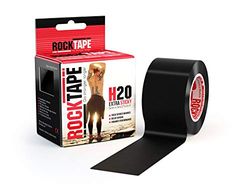 RockTape Unisex oskuret H2O kinesiologiband, elastiskt terapeutiskt sportband för axel, fotled, armbåge, handled, skenbensskenor och knästöd – svart