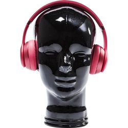 Kare Design Support-écouteur, Noir, Verre Recyclé Laqué, Tête pour Casque, Sculpture, Deco Intérieur, Décoration Chambre, Salon, Maison, Cadeau, 29x21x21 cm (H/L/P)