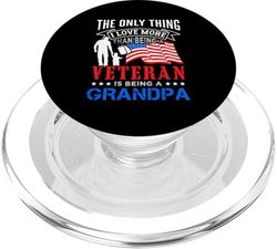 Diseño de bandera estadounidense orgullosa de veteranos y abuelos PopSockets PopGrip para MagSafe